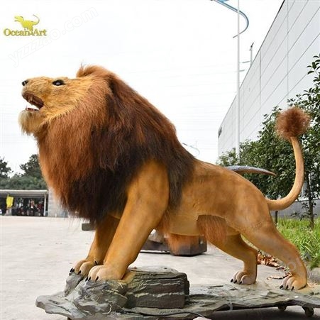 大型仿真狮子标本模型 景区游乐园仿真动物展品定制