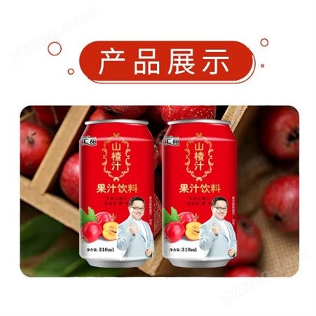 山楂果汁饮料310ml易拉罐装果味饮料商超渠道