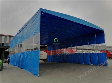 临时堆货雨篷 伸缩球馆雨棚 遥控遮阳篷施工图纸