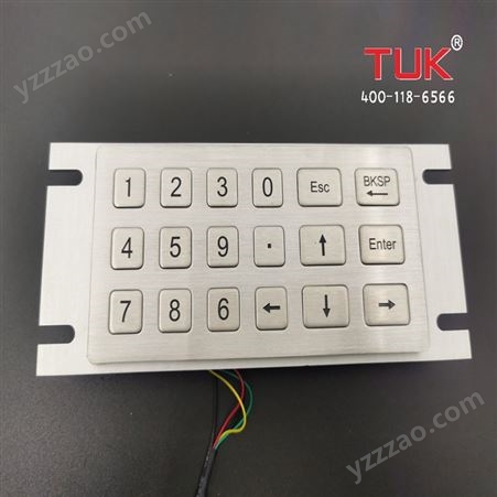 TUK-KB-18-A 18键金属键盘工业设备户外充电桩自助信息亭等可用