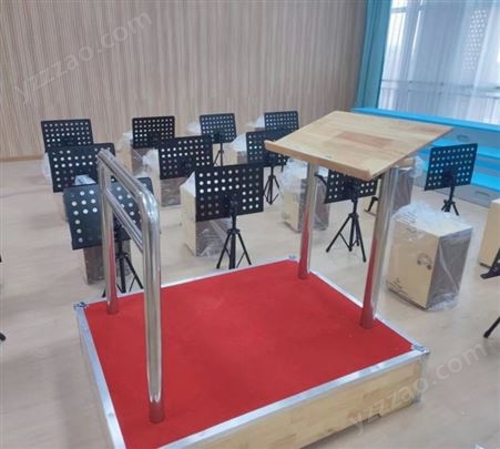 学校教室音乐指挥台 大型舞台乐队合唱谱台谱架 可折叠移动 实木