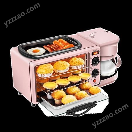 早餐机家用多功能煎烤煮多士炉三合一电烤箱半自动面包机会销礼品