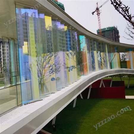 艺术炫彩玻璃 建筑装饰钢化玻璃 调光变色 批发定制