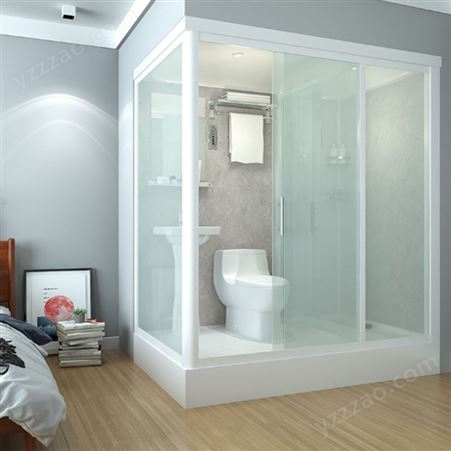自贡方舱卫生间 玻璃钢底座SMC一体淋浴房 集成卫浴供应
