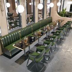 定制餐厅卡座沙发桌椅组合餐饮定做商用靠墙轻奢弧形半圆转角双人
