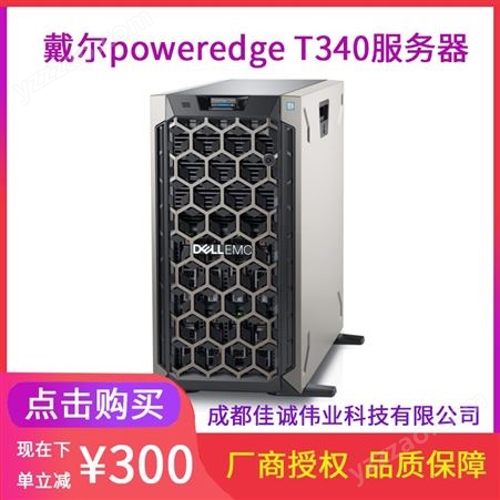 Dell戴尔poweredge T340服务器 至强E-2224G四核 8G  2TB