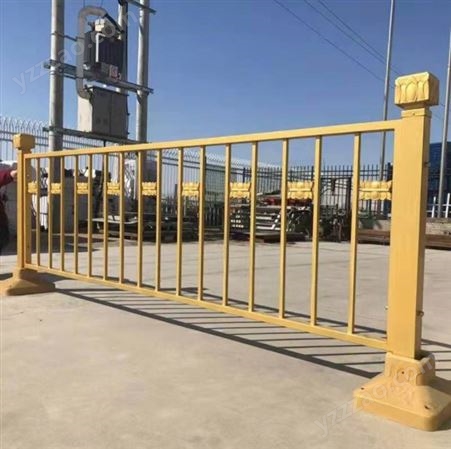 黄金色莲花市政道路护栏城市交通隔离人行道防撞安全围栏公路栏杆