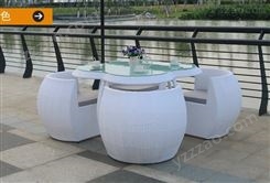上海家具庭院休闲桌椅酒店收纳藤椅户外园林桌椅五件套设计定制阳台咖啡厅JY-W-119